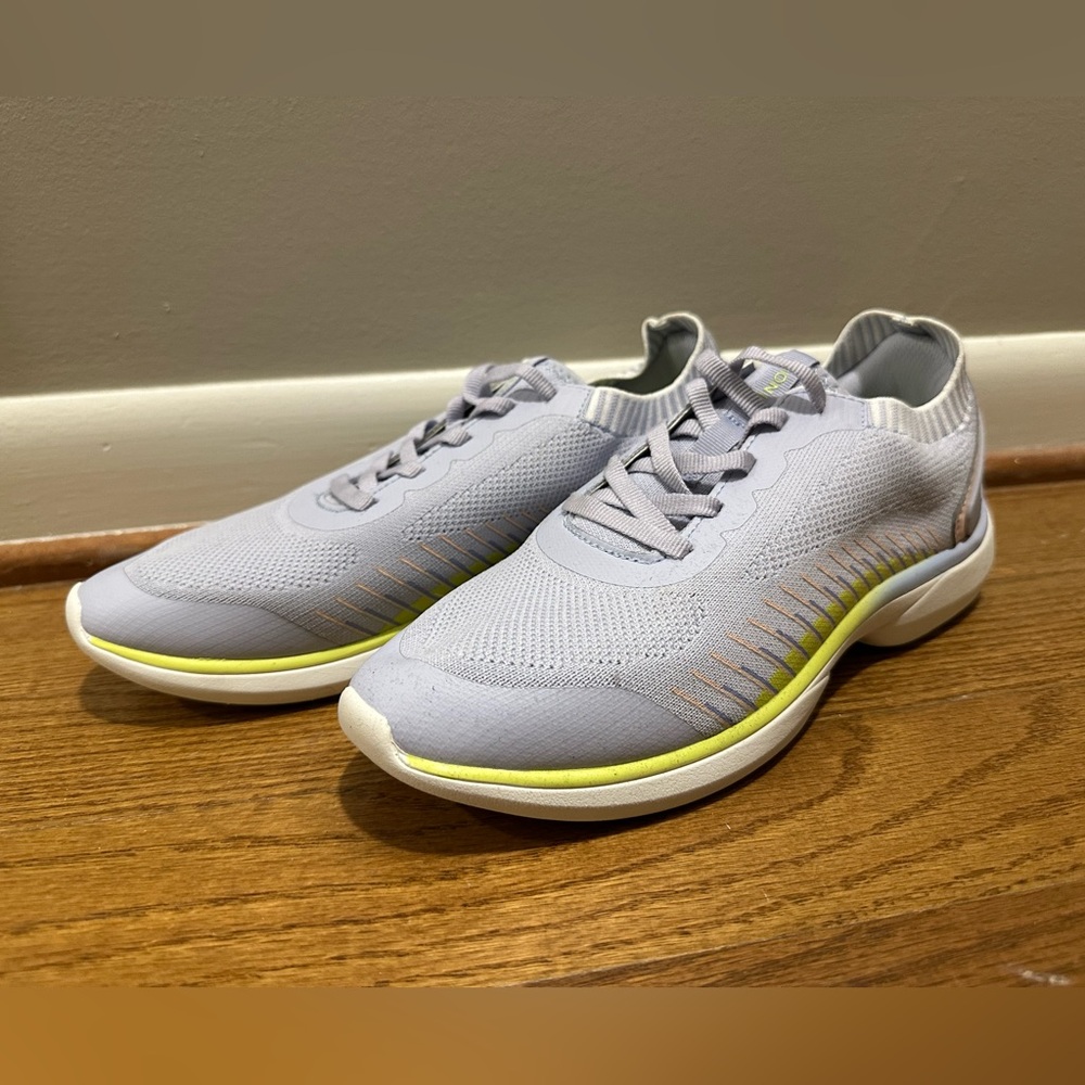 Vionic Gray and Yellow Athletic Shoes with Breathable Mesh